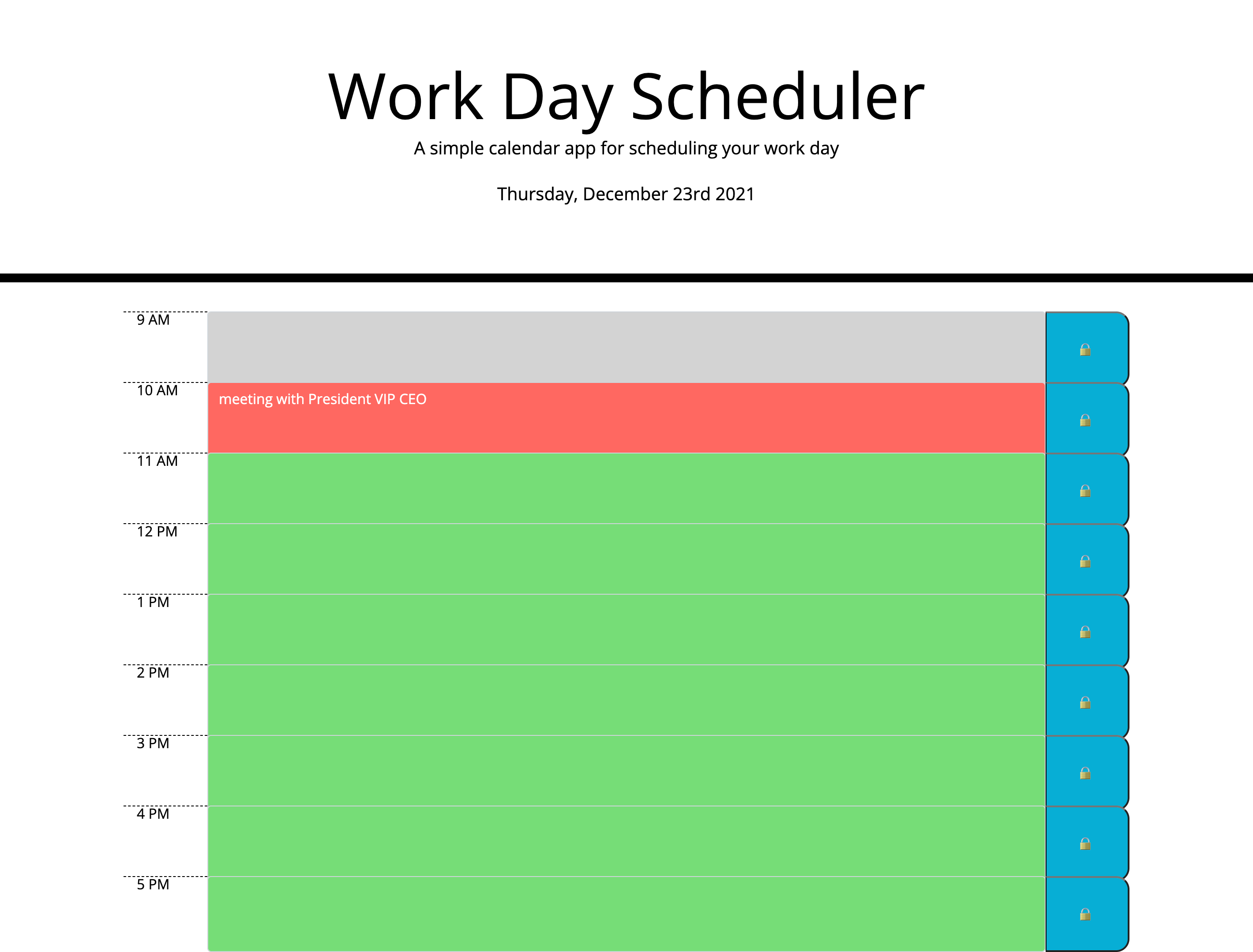 screenshot of dayplanner